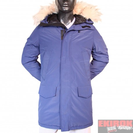 Parka Snorkel à capuche bleu Fermeture zip