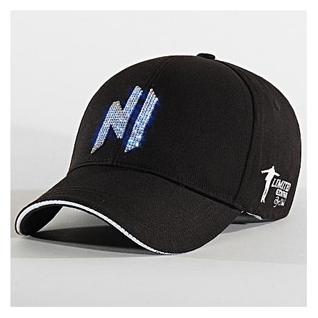 Casquette Baseball LED Avec Strass Rouge Argenté